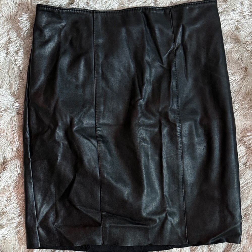 Express Black Faux Leather Mini Skirt